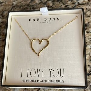 Rae Dunn Gold Heart Pendant Necklace